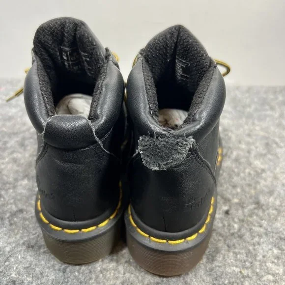 Dr. Marten Black Leather High-top Boots, Kids Size 12 - Picture 4 of 9